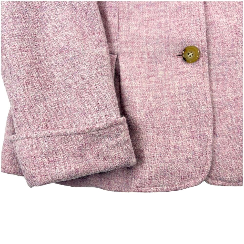 Talbots Wool Blazer Womens 10 Pink Tweed Peplum Career Feminine Coquette - Picture 6 of 10
